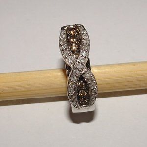 14KT White Gold Diamond Infinity Knot Earring